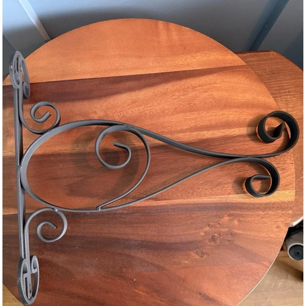 Vintage Wrought Iron Plant Hanger Wall Bracket 15